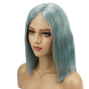 13x6 Light Green Human Hair Middle Deep Part Lace Front Wigs 150 Density Brazilian Human Hair Wig Bleached Knots - Image 3