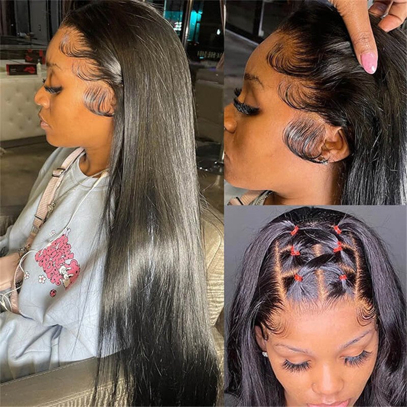 13*6 Hd Transparent Straight Lace Front Wig Human Hair Glueless Clear Wig For Sale - Image 3