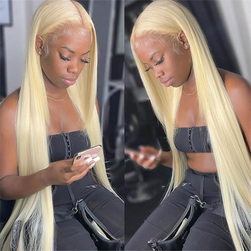 613 Blonde Human Hair Wigs Straight Hair 13X4 Hd Lace Front Wigs Pre Plucked Hairline - Image 2