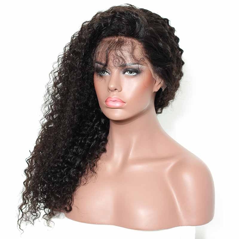 Hidden Knots Full Lace Wigs Deep Curly 150% Density Brazilian Hair Natural Hair Line Pre-Plucked Unprocessed Human Hair Natural Color Can Be Dyed - Image 3