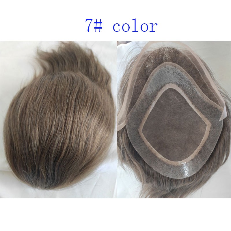 Men's Toupee 10"x8" Human Hair Thin Skin Hairpiece Hair Replacement Wigs Mono Lace Net Base for Men #21 Ash Blonde Color - Image 30