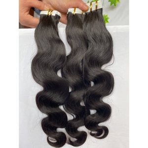 Alternative view of Body Wave Tape Hair Extensions Virgin Cambodian hair Tape In Hair Extension Adhesive 100% Real Human Skin Weft Human Hair Tape On Adhesive Invisible
