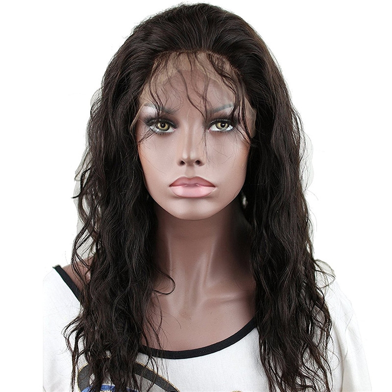 Wet And Wavy Glueless Full Lace Wig Natural Wave Brazilian Remy Human Hair Free Part Natural Hairline for Black Women Natural Color 14 inch - Image 2
