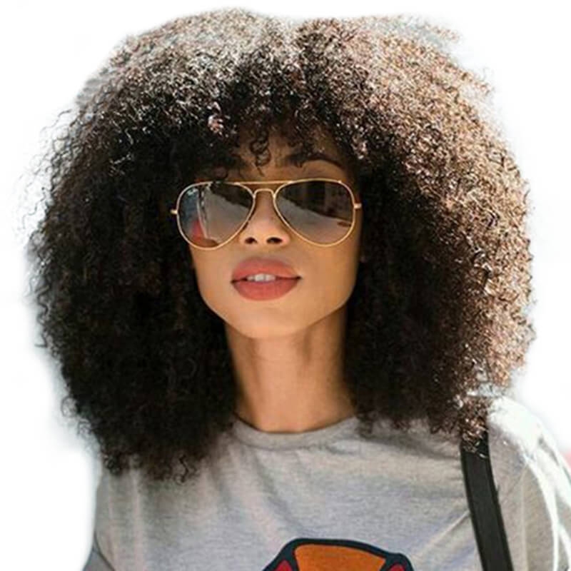 Brazilian Wigs 150% Density Natural Hair Line Afro Kinky Curly Full Lace Wigs Real Human Hair Wigs