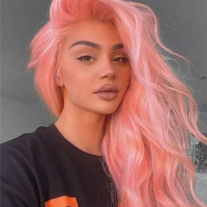 28inch Straight Leather Pink Beauty Human Hair Ombre Wigs Malaysia Remy Hair Lace Front Wigs For Women Colored Lace Front Wig - Image 3