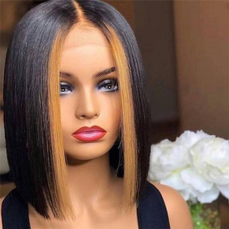 150% Brazilian Straight Ombre Honey Blonde Highlight 1b 30 Colored Lace Front Human Hair Wigs For Women Bob Wig 13x4 Closure Wig - Image 4