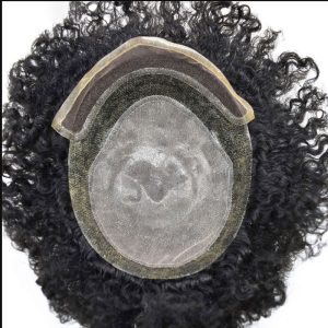Pwigs Hairpiece Afro American 100% Human Hair System French Lace Natural Hairline Injected Pu Skin With Breathable Holes Layered Lace Top Afro Curly - Image 14