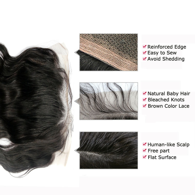 8A 13X6 Lace Frontal Closure Ear To Ear Lace Frontal Body Wave with Baby Hair?Peruvian Unprocessed Human hair in stock - Image 3