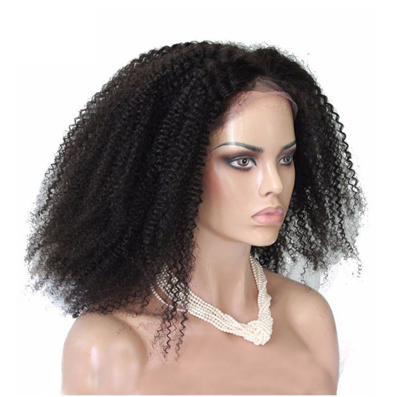Lace Front Wigs Human Hair 250% Density Brazilian Human Hair Natural Color Afro Kinky Curly Hair - Image 3
