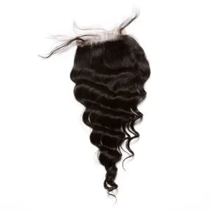 4x4 HD Lace Closure Vietnamese Remy Hair Loose Wave Free Part Lace Closure Piece With Baby Hair 4x4 inchs Natural Color