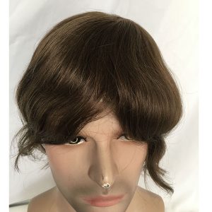Toupee for Man Ultra Thin Skin PU Men's Hairpiece European Virgin Human Hair Replacement System Pieces 10x8inch #4 Light Brown Color - Image 3