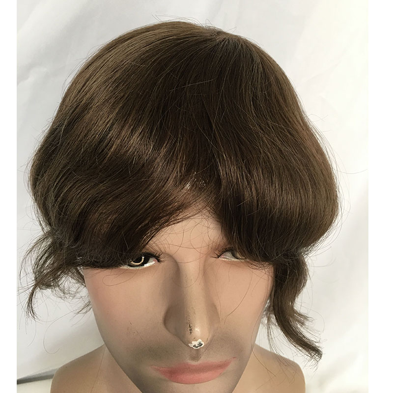Toupee for Man Ultra Thin Skin PU Men's Hairpiece European Virgin Human Hair Replacement System Pieces 10x8inch #4 Light Brown Color - Image 3