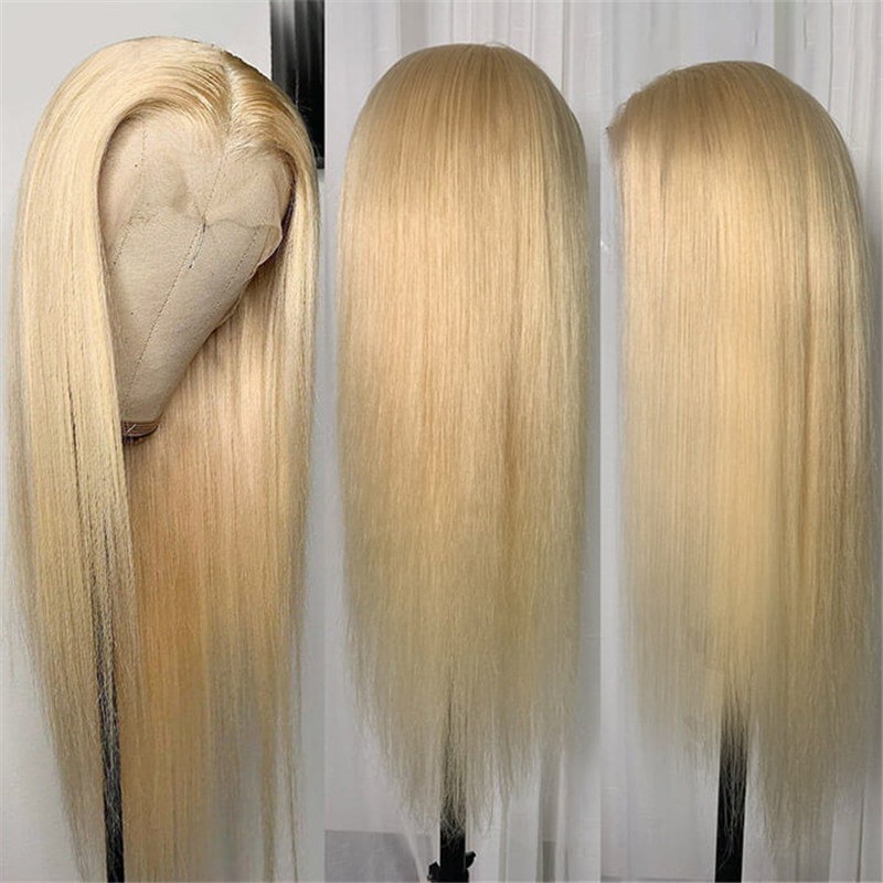 613 Honey Blonde 13X4 Lace Front Wig T Part Lace Wig Straight Human Hair Transparent Lace Frontal Wig For Black Women - Image 4