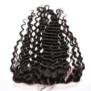 Ear To Ear Lace Front Frontal Piece Deep Wave Mongolian Remy Hair Lace Frontal Closure 13x4inchs Natural Color - Image 4