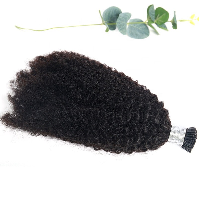 Wholesale Large Stock Raw Virgin Human Hair I Tip Hair Extensions Kinky Curly I Tip Hair Extensions - Image 2