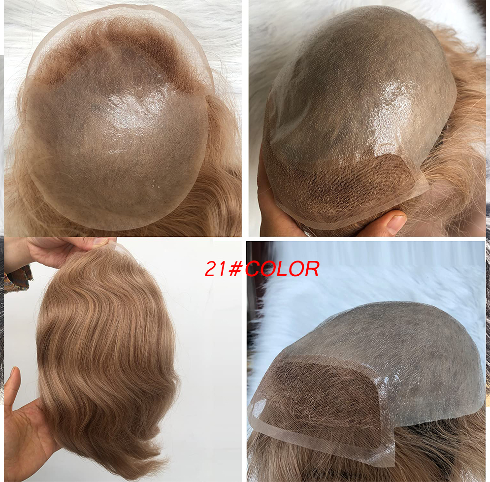 Pwigs Toupee for Men European Human Hair Swiss Lace Front Natural Hairline Hair Pieces 0.08mm Thin Skin PU V-looped Men's Hair Replacement System 8x10 - Image 23