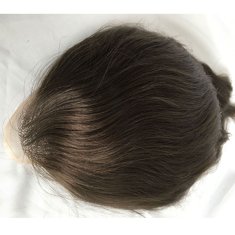 Human Hair Piece Wigs Toupee for Men Hair Replacement System Human Hair Toupee For Men Natural Lace Front with Skin 10x8 Straight 60# White Color - Image 14