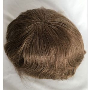 Toupee for men Hair pieces 100% European Virgin Human Hair Replacement System For Men 10"x8" Human Hair Toupee Men Hair Piece #18 Light Brown Color - Image 20