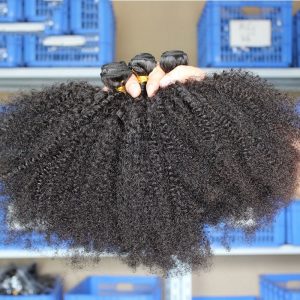 8A Grade 3pcs Lot Mongolian Afro Kinky Curly Human Hair Weaves Natural Black Afro Hair Bundles fast shipping