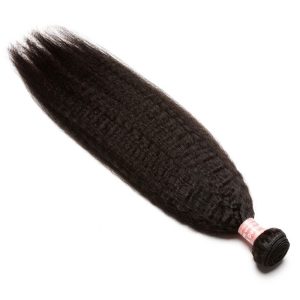 Natural Color Kinky Straight Brazilian Human Hair Extensions Weave 3 Bundles - Image 3