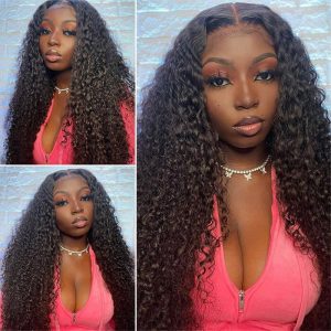 Kinky Curly 4X4 Hd Lace Closure Wig Glueless Human Hair Lace Wig 150% Density For Sale - Image 4