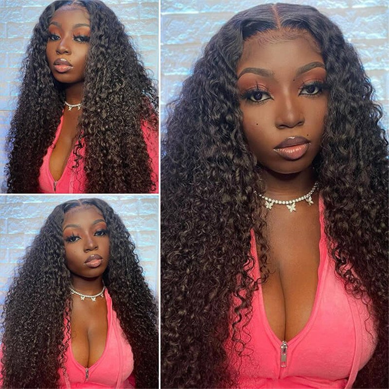 Kinky Curly 4X4 Hd Lace Closure Wig Glueless Human Hair Lace Wig 150% Density For Sale - Image 4