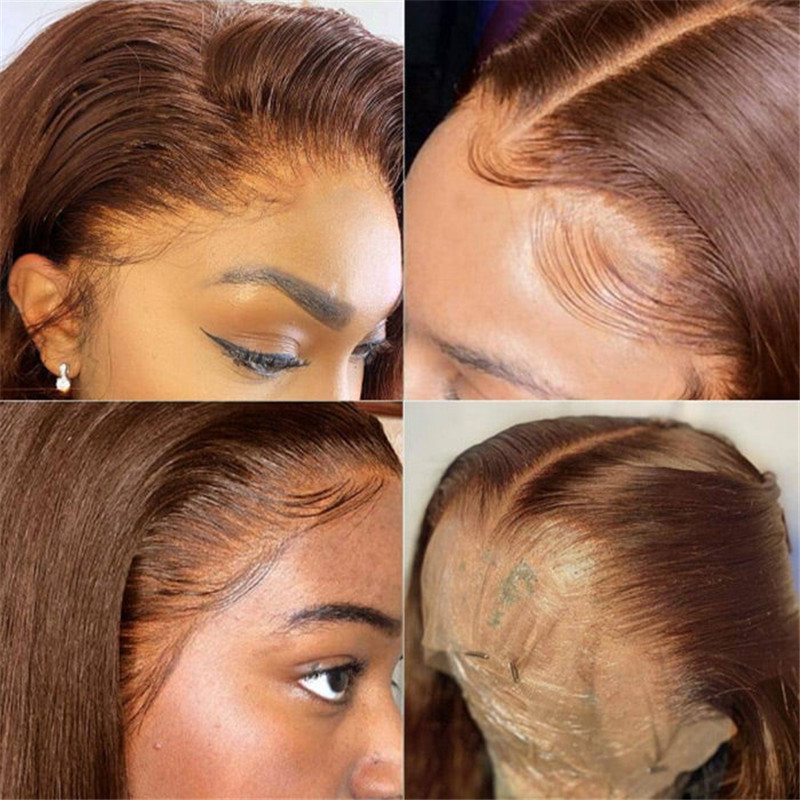 #4 Chocolate Brown 13X4 Transparent Hd Lace Front Wigs Human Hair Wigs For Women Pre Plucked - Image 8