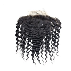 Alternative view of Brazilian Deep Wave 13x6 Lace Frontal Closure Ear To Ear Pre Plucked With Baby Hair Viegin Human Hair Free Part