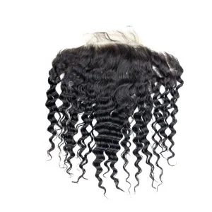Alternative view of Brazilian Deep Wave 13x6 Lace Frontal Closure Ear To Ear Pre Plucked With Baby Hair Viegin Human Hair Free Part