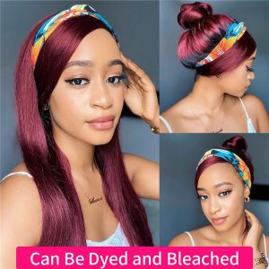 Human Hair Headband Wigs 20 Inch Straight Hair Headband Wigs for Black Women Human Hair Glueless None Lace Front Straight Headband Wigs - Image 5