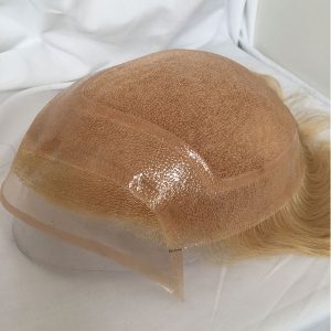 100%Human Hair WigsToupee for Men Hair Pieces Men's Toupee Super Thin Mono Lace with PU Around Ombre Blonde 60 Color10" x 8" Toupee - Image 14
