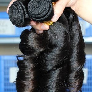 Alternative view of Natural Color Egg Curl Brazilian Human Hair Weave 4pcs Bundles Of Human Hair