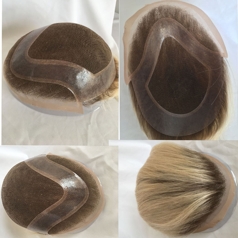 Human Hair Piece Wigs Toupee for Men Hair Replacement System Human Hair Toupee For Men Natural Lace Front with Skin 10x8 Straight 60# White Color - Image 16