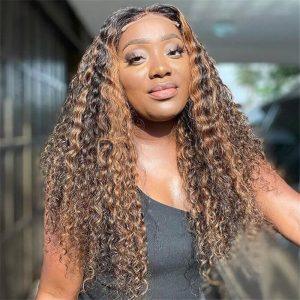 Piano Color 1B/30 Highlight Wig Curly 13X6/13X4 Hd Lace Front Human Hair Wigs 30 Inch - Image 3