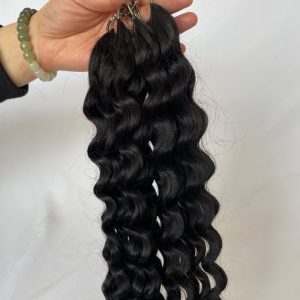 Pwigs 200pcs/Bundle Feather Line Hair Extensions 100%  Camodian Human Hair Extensions Loose Curly 18-24inch Invisable Installation - Image 3