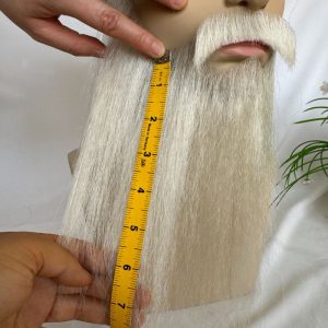 Fake Beard Swiss Lace Fake Beard And Moustache Real Human Hair Handmade Light Beard For Men Invisible Beards For Man White Color - Image 7