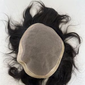 Toupee for Men Fine Mono Top around PU Thin Skin Base 100% Remy European Human Hair piece 1B Hair Replacement System 10x8 10x7 9x7 - Image 5
