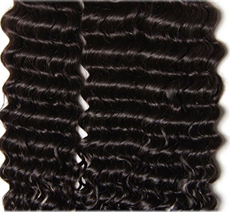 Brazilian Hair Deep Curly Bundles with 13x4 Ear to Ear Lace Frontal Closure Unprocessed Human Hair Extensions - Image 5