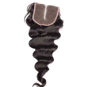 Loose Wave Peruvian Remy Hair Free Part Lace Closure Sew In 4x4 inchs Natual Color - Image 4