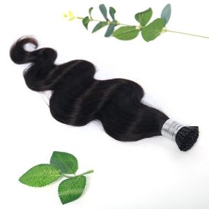 Human Hair Extensions Body Wave Link Curly Natural Black Indian Hair Extensions Body Wave I Tip Extensions