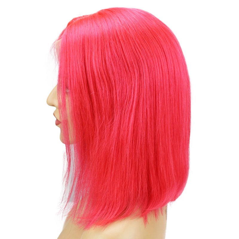 Light Red 13x6 Bob Lace Front Wig With Baby Hair Middle Deep Part Brazilian Remy Hair Wig Pre Plucked Natural Hair Line Hidden Knots - Image 2
