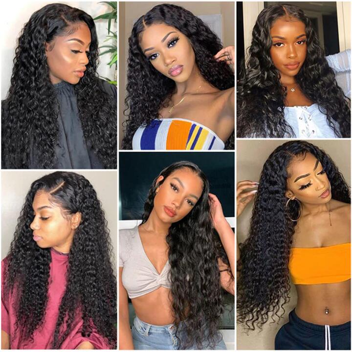 Water Wave 13*4 Lace Frontal Wigs Human Hair Pre Plucked Real Hd Lace Wig 150% Density 13X6 Lace Front Wigs Natural Black Water Wave Human Hair Wig With Baby Hair - Image 4