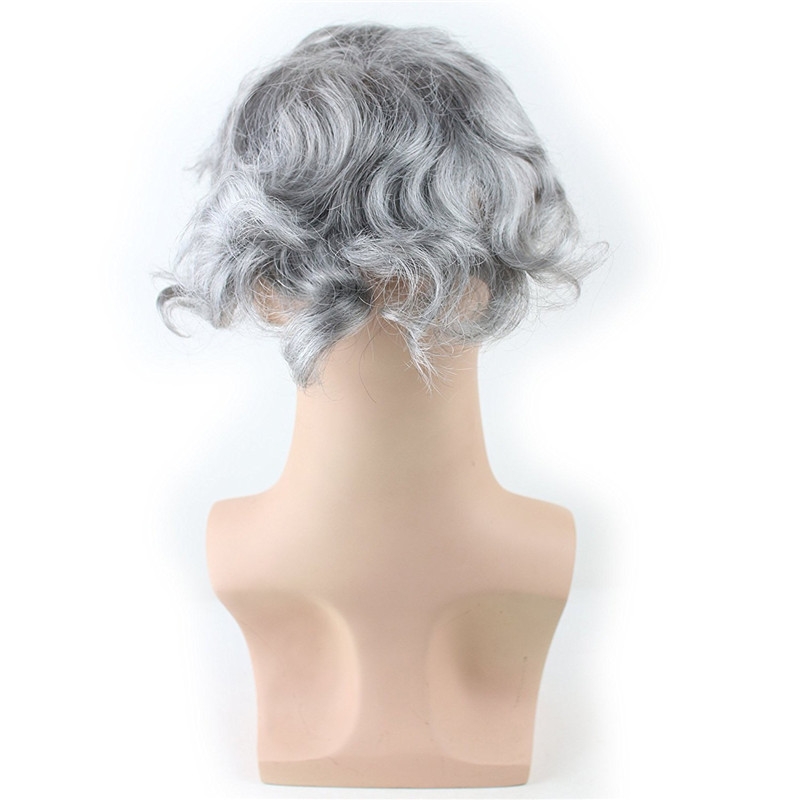 Men's Toupee 10×8 inch 1B Mix 80% Grey Hair Thin Skin Hairpiece Hair Replacement System Monofilament Net Base for Men - Image 9