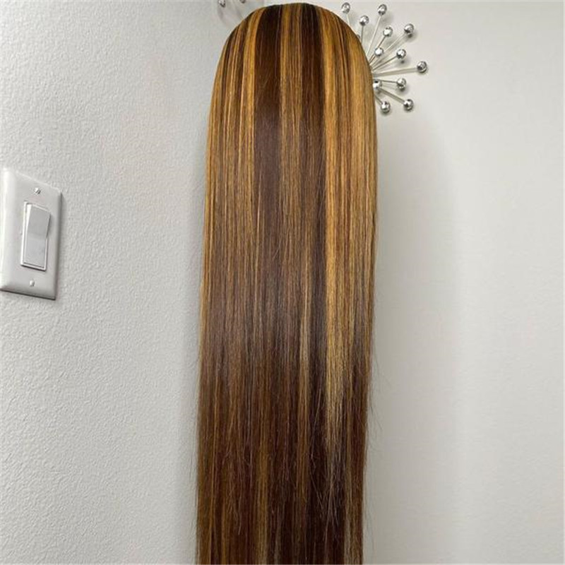 Virgin Human Hair Fashion Blonde Ombre Color Lace Front Wig - Image 2