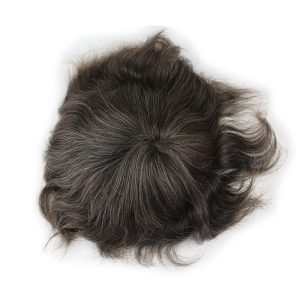Men's Toupee 10x8 Human Hair 5# Color Mix 10% Grey HairThin Skin Hairpiece Hair Replacement System Monofilament Net Base for Men - Image 5