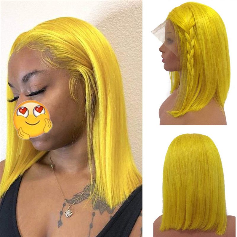 Straight Bob Lace Front Human Hair Wigs Yellow Brazilian Remy Hair Bob Closure Wig Short Bob Human Hair Wigs Cut Bob Wig - Image 3