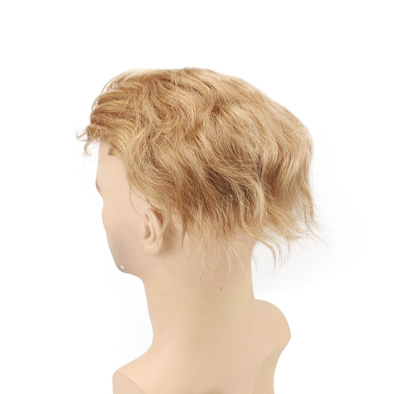 European Virgin human Hairpiece for Men’s Toupee Ultra Transparent Thin Skin PU Replacement Hair Pieces 10”x8” Base Size #21 Color - Image 7