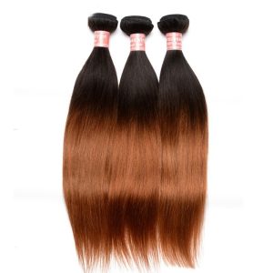 Alternative view of Silk Straight 1B/30 Ombre Color Brazilian Human Hair Weave 4 Bundles Deals