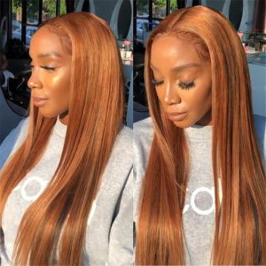 #30 Chestnut Brown Color Human Hair Wigs 13*6 Hd Lace Frontal Wig Pre Plucked Hairline - Image 3