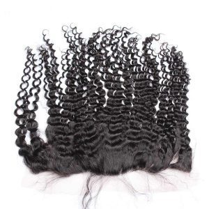 Frontal Closure Kinky Curly Brazilian Remy Hair Ear To Ear Lace Frontal Closure 13x4inches Natural Color - Image 4